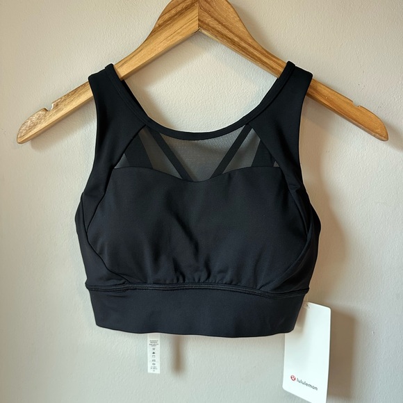 lululemon Breathe It In Bra Black Mesh C/D Cup Size 6 New With Tags - Picture 9 of 9